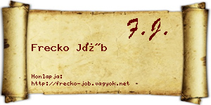 Frecko Jób névjegykártya